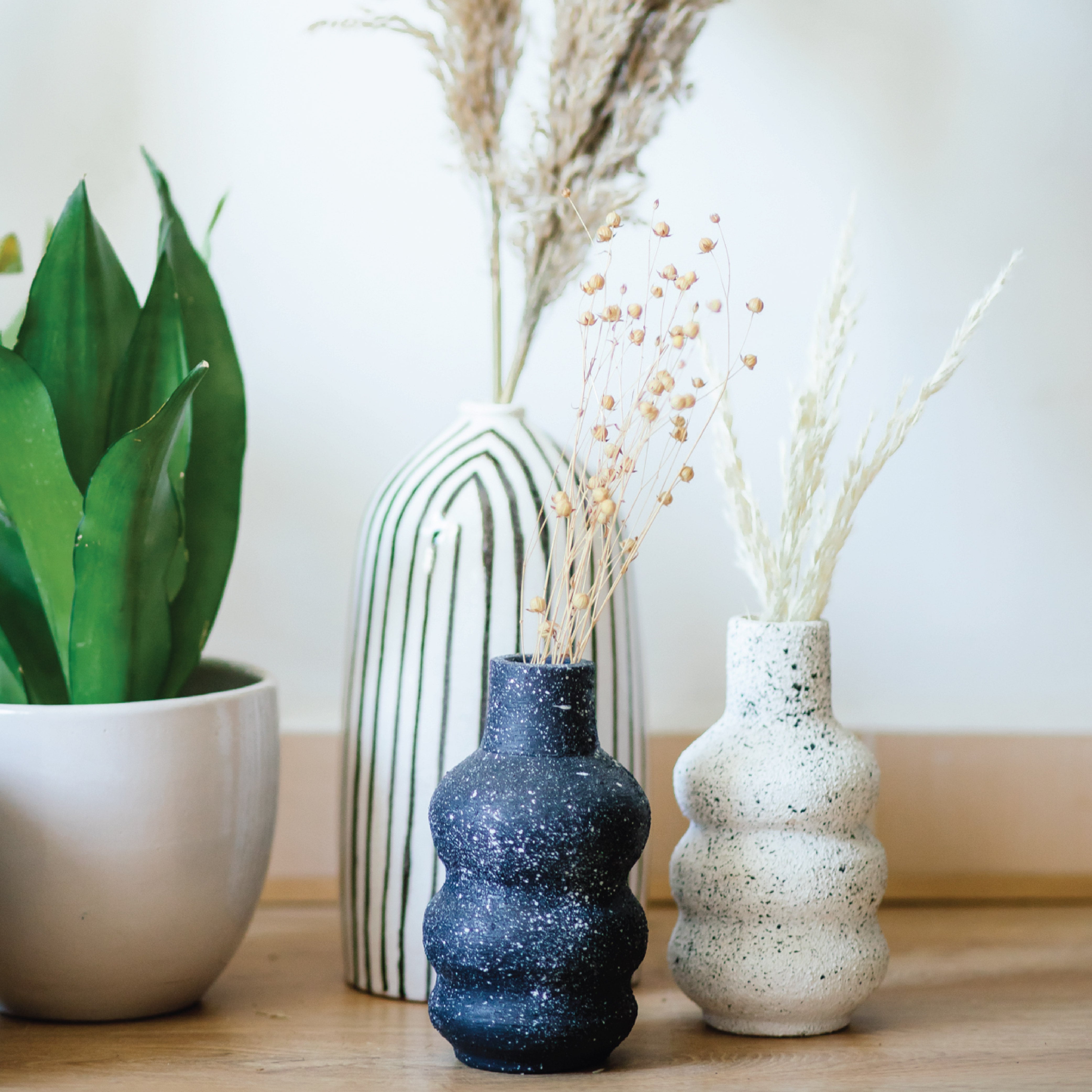 Stacks pottery vase